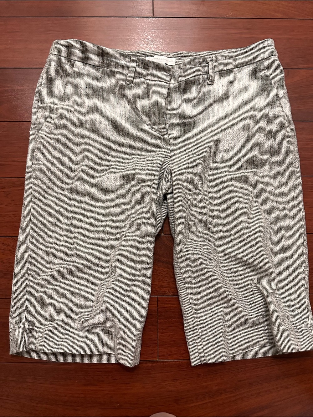 New York & Company Gray and White Striped Skirt/Bottom